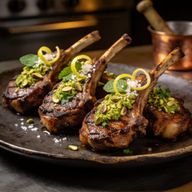 Smoky Greek Lamb Chops with Pistachio Gremolata photo 1
