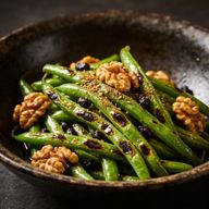 Blistered Silk Road Beans with Walnut Crumble photo 1