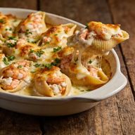Coastal Garlic Cream Seafood Stuffed Shells photo 1