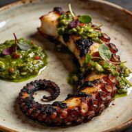 Charcoal-Kissed Mediterranean Octopus with Sicilian Salsa Verde photo 1