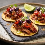 Smoked Chipotle Pork Tacos with Blistered Tomato & Olive Salsa photo 1