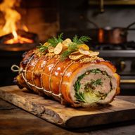 Dendê-Infused Roman Porchetta with Manioc Crisps photo 1