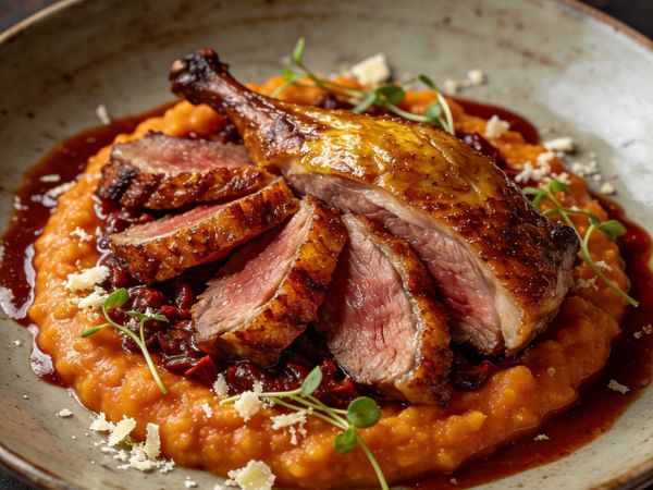 Guajillo Polenta & Crispy Rendered Duck