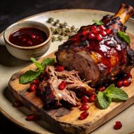 Smoked Pomegranate-Glazed Greek Lamb Shoulder photo 1