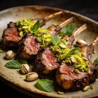 Hearth-Smoked Lamb Chops with Pistachio Gremolata photo 1