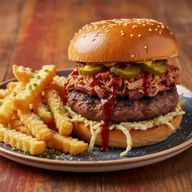 Memphis BBQ Pulled Pork Burger & Parm Fries photo 1