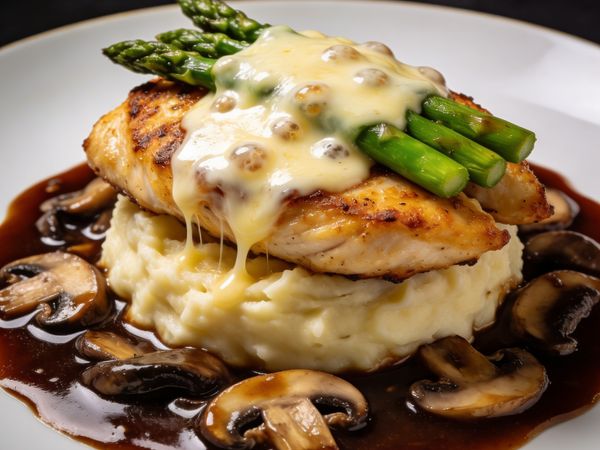 Chicken Madeira with Asparagus & Fontina Melt