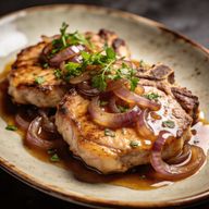 Lean Smothered Pork Chops with Onion Reduction photo 1