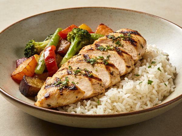 Garlic Herb Grilled Chicken Recovery Bowl