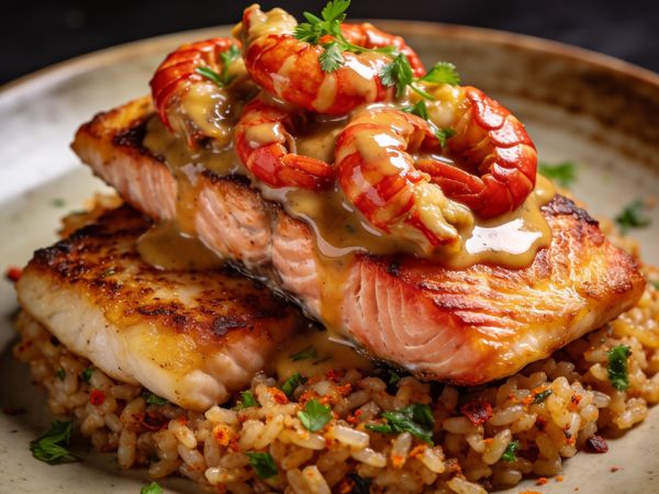 Alabama Snapper with Crawfish Etouffee & Dirty Rice