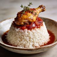 Liberian Dry Rice with Stewed Chicken photo 1