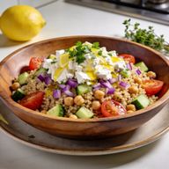 Vibrant Rainbow Grain Bowl with Zesty Lemon Dressing photo 1