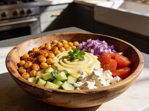Warm Spiced Chickpea & Tahini Crunch Bowl