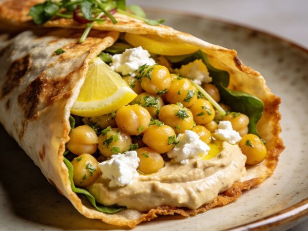 Zesty Chickpea & Feta Crunch Wraps