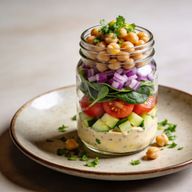 Zesty Tahini Chickpea Mason Jar Salad photo 1