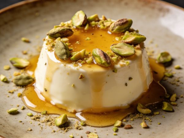 Cardamom & Honey Panna Cotta with Toasted Pistachios