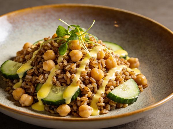 Zesty Farro & Chickpea Sunshine Bowl