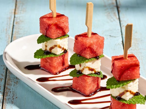 Watermelon & Feta Mint Skewers