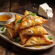 Crispy Honey-Drizzled Feta Tiropita Triangles photo 1