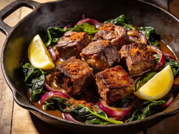 Berbere-Spiced Lamb Tibs with Collard Greens
