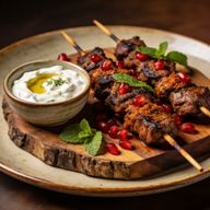 Spiced Beef Skewers with Minty Yogurt Dip photo 1