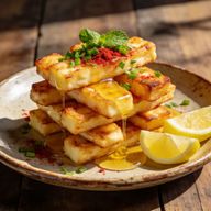 Crispy Lemon-Zested Halloumi Fries with Minty Honey photo 1