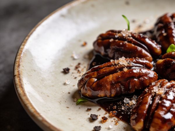 Espresso-Lacquered Pecans with Smoked Salt