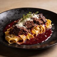 Oak-Smoked Short Rib Pappardelle with Barolo Reduction photo 1