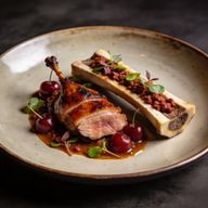 Cherry-Smoked Duck & Bone Marrow with 'Nduja Vinaigrette photo 1