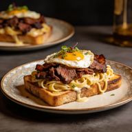 Smoked Brisket Breakfast Carbonara Toast photo 1