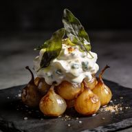 Smoked Cipollini Confit with Gorgonzola Fonduta Whip photo 1