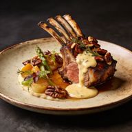 Pecan-Smoked Lamb Rack with Champagne Béarnaise photo 1
