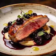 Cold-Smoked Duck Breast with Black Cherry Gastrique photo 1