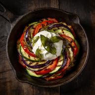 Oak-Smoked Ratatouille Tian with Stracciatella photo 1