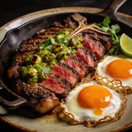 Cast-Iron Ribeye Breakfast with Charred Salsa Verde photo 1