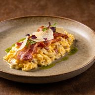 Smoked Guanciale & Pecorino Breakfast Carbonara Scramble photo 1