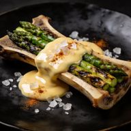 Smoked Marrow Hollandaise & Charred Asparagus photo 1