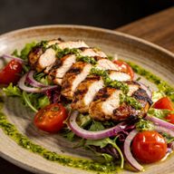 Pit-Smoked Chicken Thigh Lunch Salad with Herb Emulsion photo 1