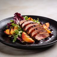 Tea-Smoked Duck & Charred Peach Lunch Salad photo 1