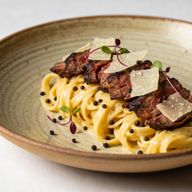 Smoked Brisket Carbonara with Pecorino & Peppercorn photo 1