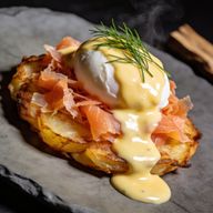 Oak-Smoked Salmon & Crispy Galette with Smoked Béarnaise photo 1