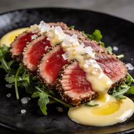 Peppercorn-Crusted Ahi with Citron-Yolk Emulsion photo 1