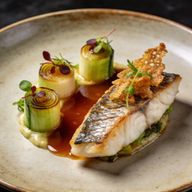 Cold-Smoked Leek & Crispy Sea Bass with Verjus Emulsion photo 1