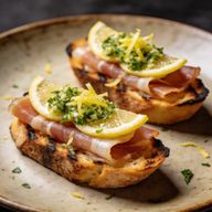 Wood-Fired Lardo Crostini with Lemon Gremolata photo 1