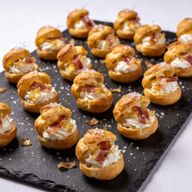 Guanciale-Crunch Taleggio Gougères with Cold-Smoked Sea Salt photo 1