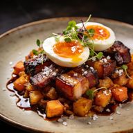 Applewood Smoked Pork Belly & Jammy Egg Hash photo 1