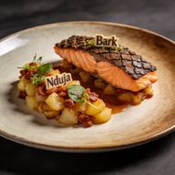 'Bark' Crusted Salmon with Warm 'Nduja Potato Hash photo 1