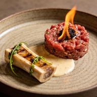 Torched Prime Beef Tartare with Smoked Bone Marrow Emulsion photo 1