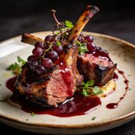 Grapevine-Smoked Lamb Neck with Red Wine Reduction photo 1