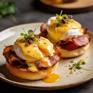 Smoked Duck Fat Benedict on Brioche photo 1